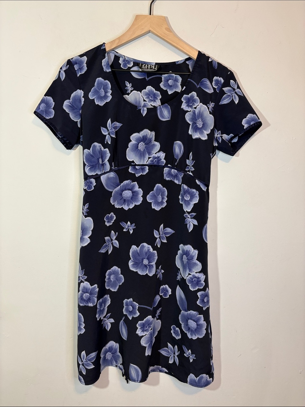 Semi Sheer Navy Floral True Y2K 90s Rachel Monica Core City Triangles Tie Back
